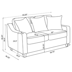Christine Beige 3 Pc Sofa Set - Ornate Home