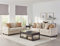 Christine Beige Stationary Loveseat - Ornate Home