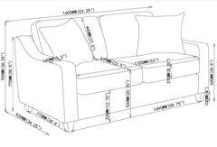 Christine Beige Stationary Loveseat - Ornate Home