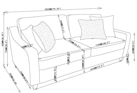 Christine Beige Stationary Sofa - Ornate Home