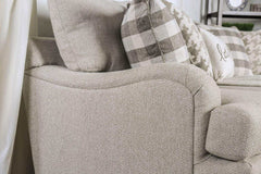 Christine Light Gray Stationary Sofa & Loveseat 2pc - Ornate Home