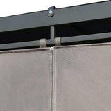 Cibola Rattan Outdoor Swing Bed with Adjustable Curtains Gray - Ornate Home