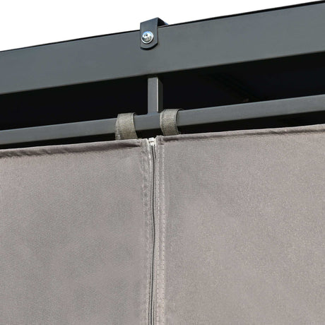 Cibola Rattan Outdoor Swing Bed with Adjustable Curtains Gray - Ornate Home