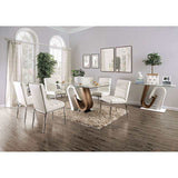 Cilegon White/Natural Tone Dining Table - Ornate Home