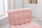Cinder Boucle Accent Chair with Ottoman Pink - Ornate Home
