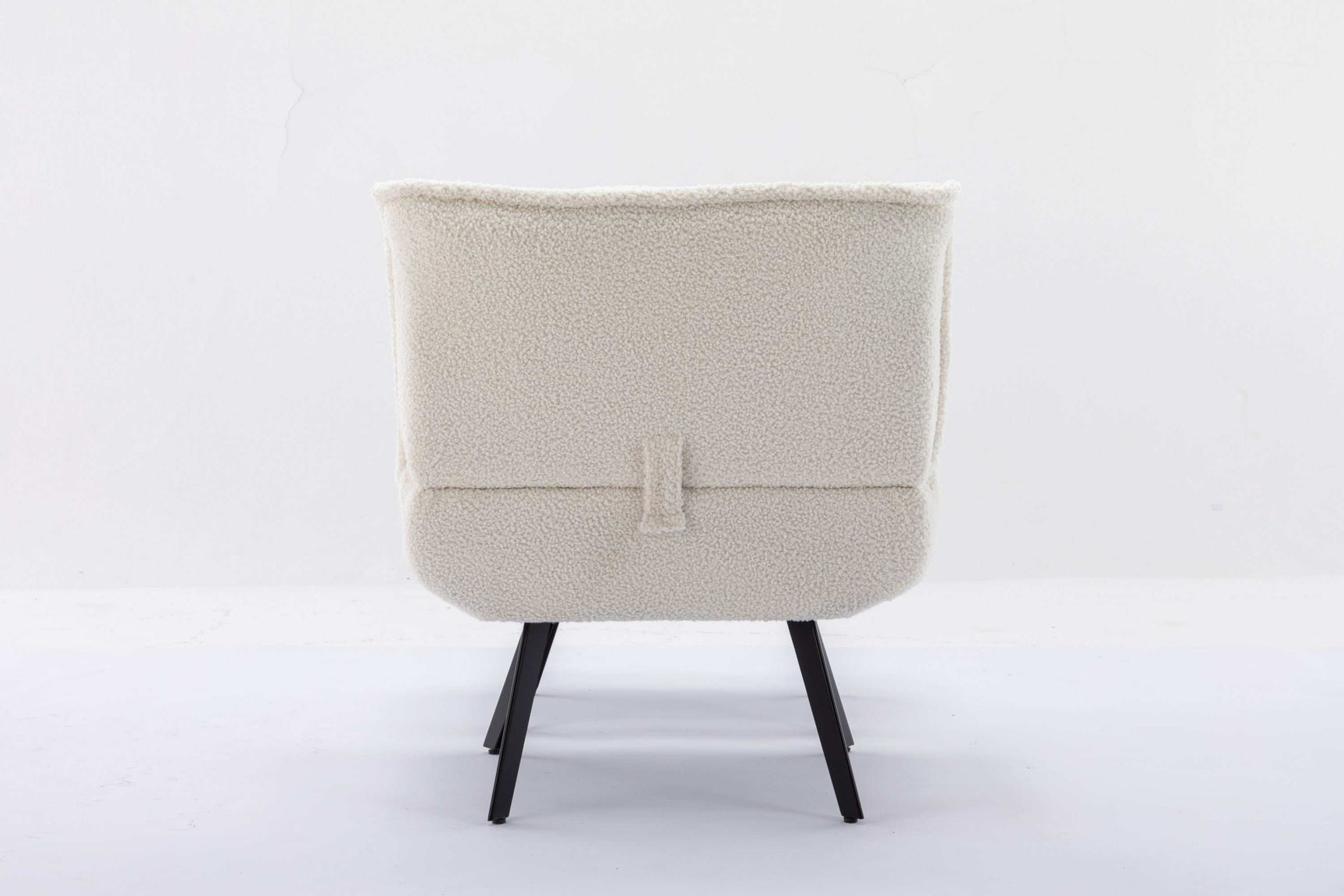 Cinder Boucle Accent Chair with Ottoman White - Ornate Home