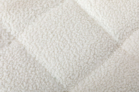 Cinder Boucle Accent Chair with Ottoman White - Ornate Home