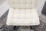 Cinder Boucle Accent Chair with Ottoman White - Ornate Home