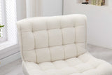 Cinder Boucle Accent Chair with Ottoman White - Ornate Home