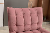 Cinder Velvet Accent Chair with Ottoman Pink - Ornate Home