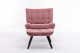 Cinder Velvet Accent Chair with Ottoman Pink - Ornate Home