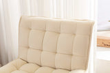 Cinder Velvet Accent Chair with Ottoman White - Ornate Home