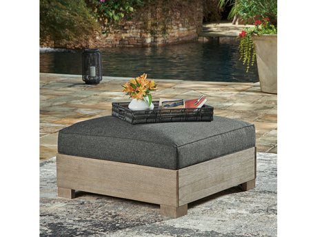 Citrine Park Brown & Charcoal Outdoor Ottoman - Ornate Home