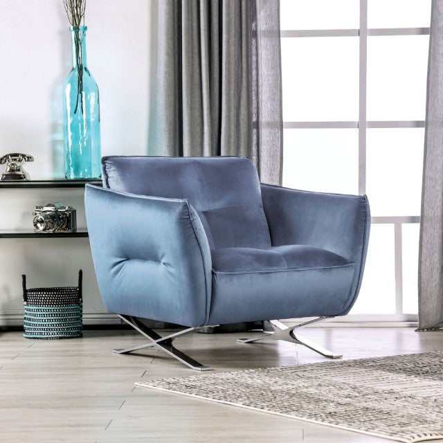 Civellutino Light Blue Chair - Ornate Home