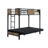Clapton Black Twin Bed w/ Futon Base - Ornate Home