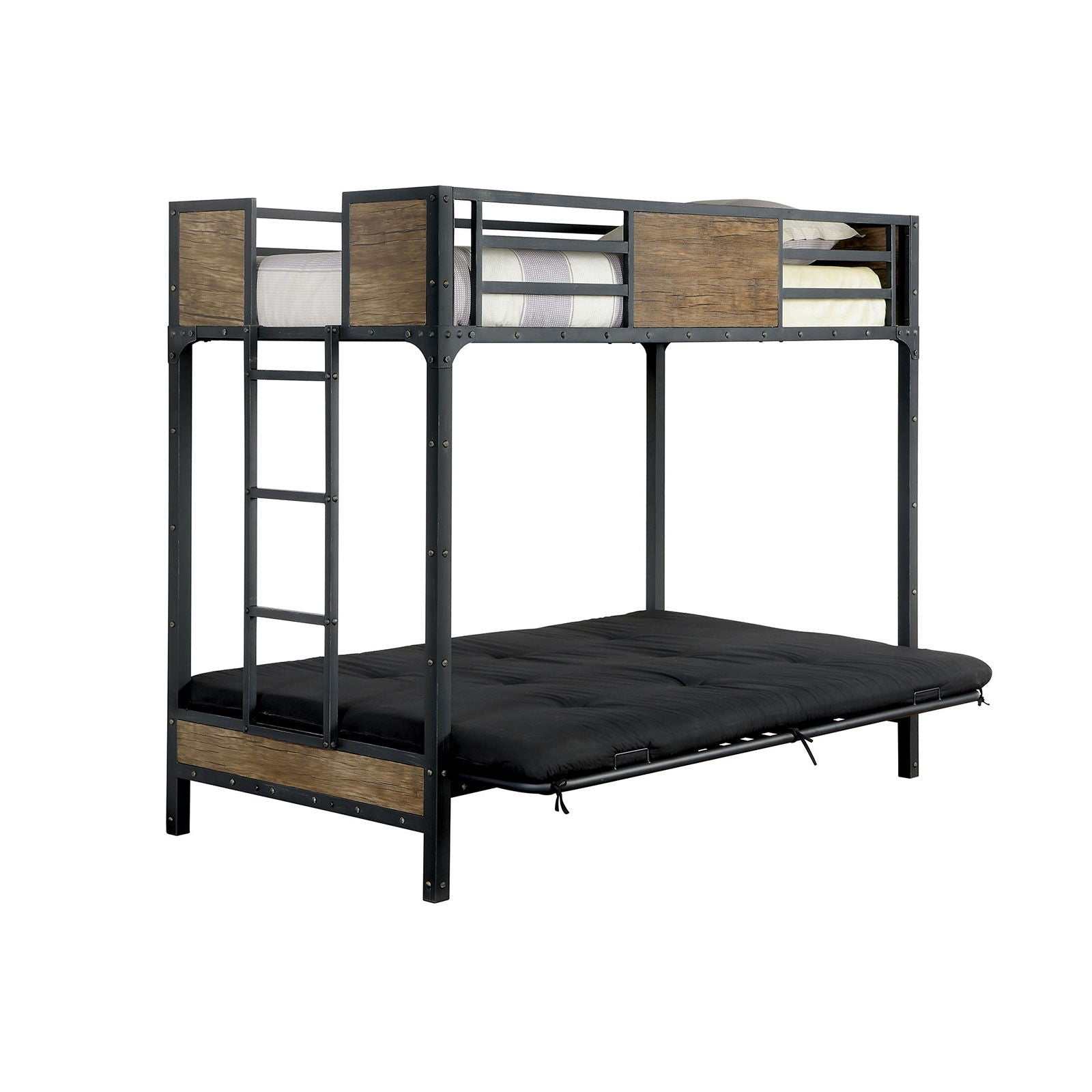 Clapton Black Twin Bed w/ Futon Base - Ornate Home