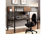 Clapton Black Twin Bed w/ Workstation - Ornate Home