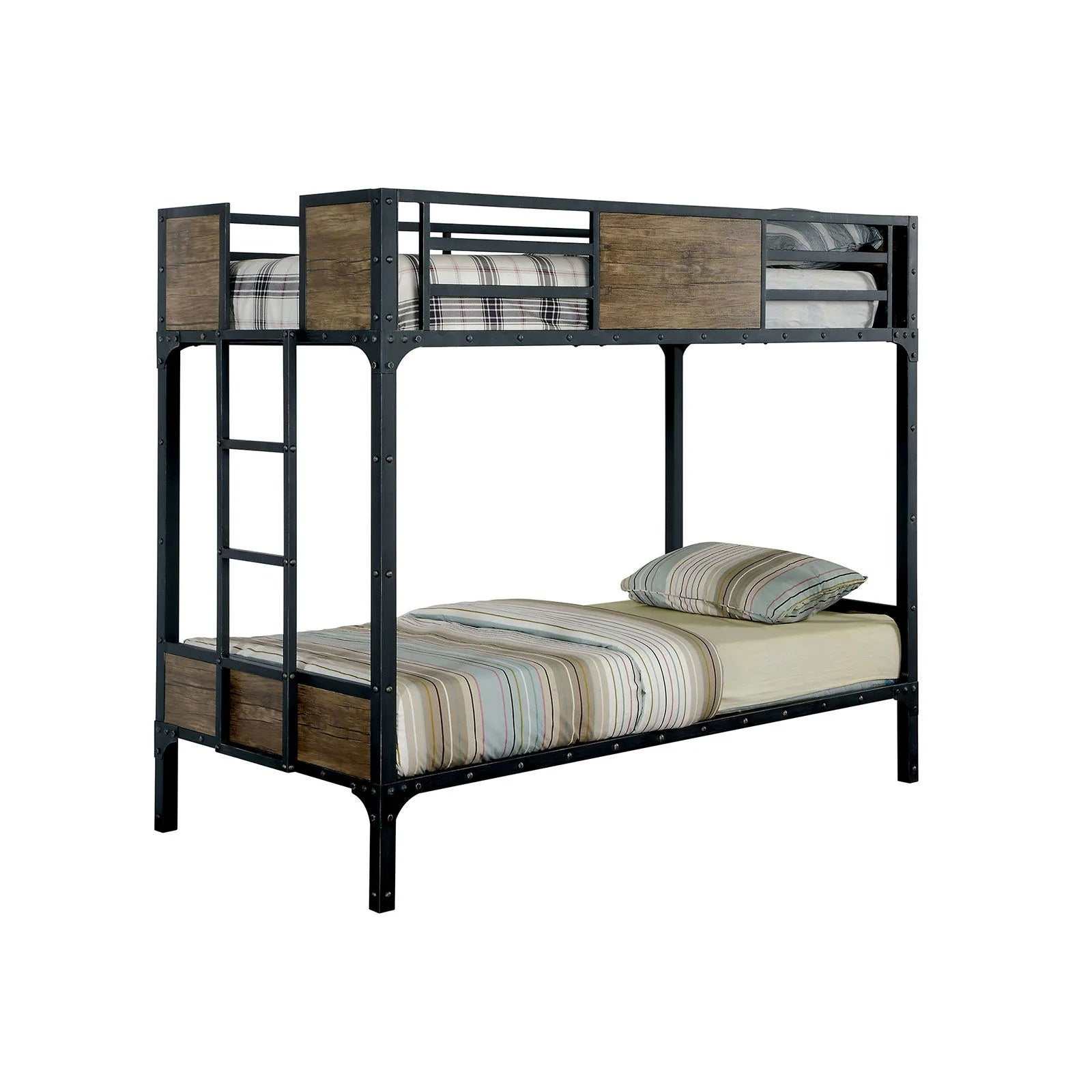 Clapton Black Twin/Twin Bunk Bed - Ornate Home