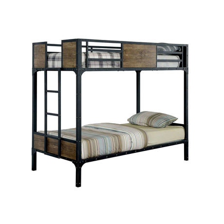Clapton Black Twin/Twin Bunk Bed - Ornate Home