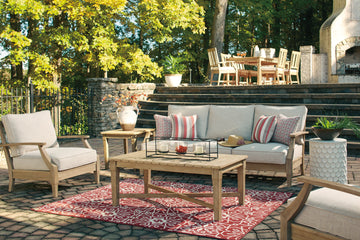 Clare View Beige Outdoor Sofa w/ Cushion - Ornate Home