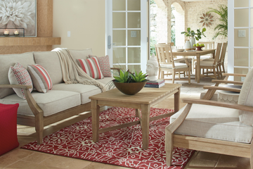 Clare View Beige Outdoor Sofa w/ Cushion - Ornate Home