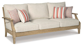 Clare View Beige Outdoor Sofa w/ Cushion - Ornate Home