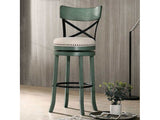 Clarence Antique Green  Swivel Barstool - Ornate Home