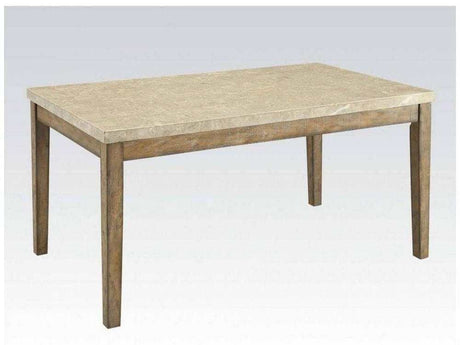 Claudia White Marble & Salvage Brown Dining Table - Ornate Home