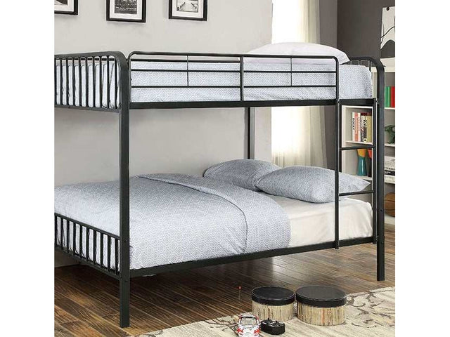 Clement Black Metal Full/Full Bunk Bed - Ornate Home