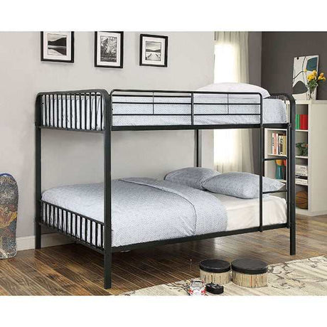 Clement Black Metal Full/Full Bunk Bed - Ornate Home