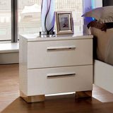 Clementine White & Gray E. King Panel Bedroom Set / 4pc - Ornate Home