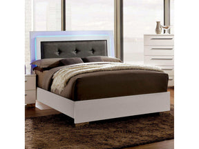 Clementine White & Gray Eastern King Panel Bed - Ornate Home