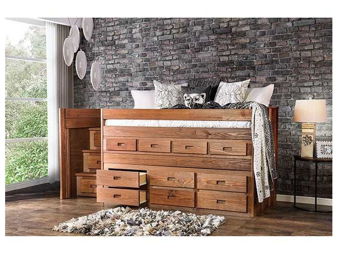 Cleo Mahogany Twin Captain Bed - Ornate Home