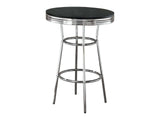 Cleveland Black & Chrome Round Bar Table - Ornate Home