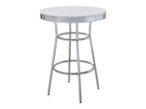 Cleveland Chrome & Glossy White Bar Table - Ornate Home