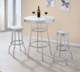 Cleveland Chrome & Glossy White Bar Table - Ornate Home