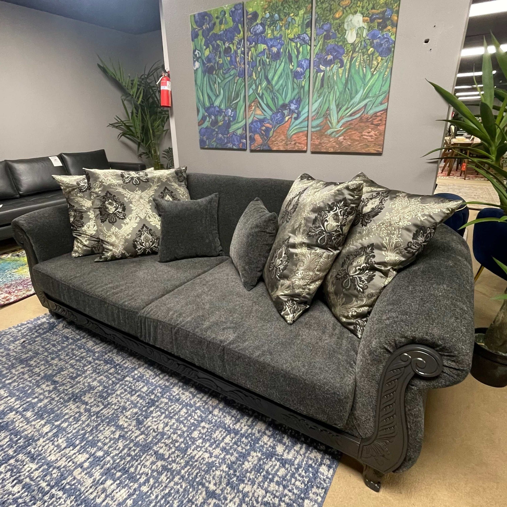 Clifton Dark Gray Sofa & Loveseat / 2pc - Ornate Home