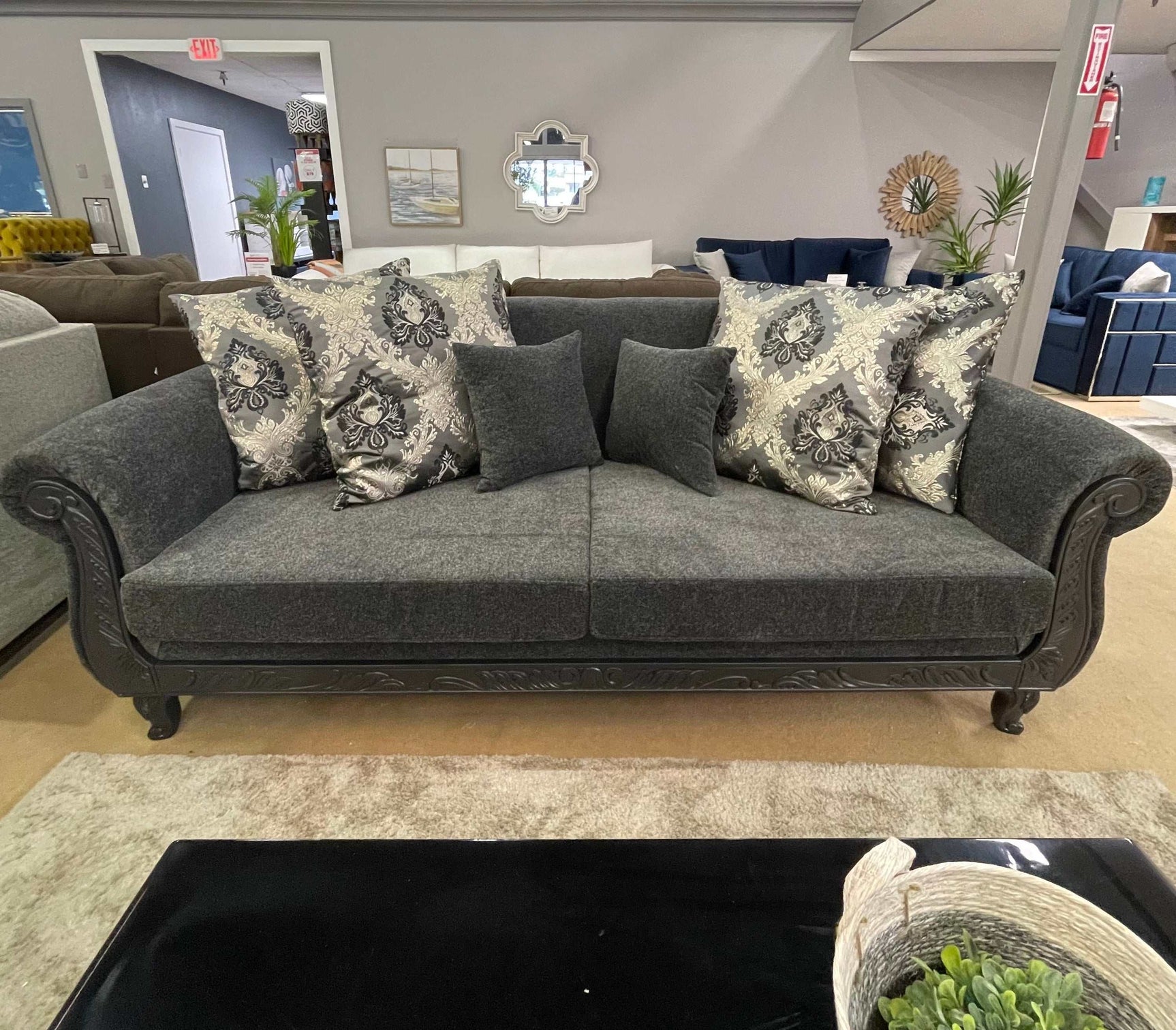 Clifton Dark Gray Sofa & Loveseat / 2pc - Ornate Home