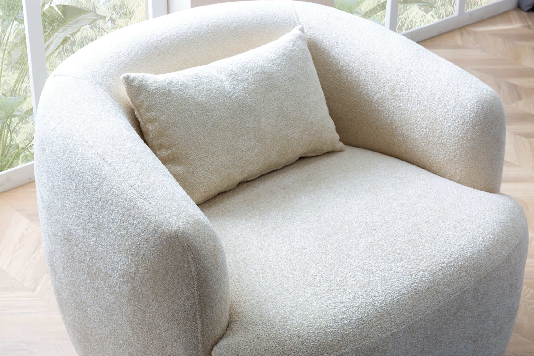 Cloe Ivory Boucle Armchair - Ornate Home