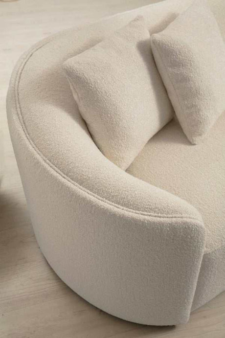Cloe Ivory Boucle Curved LAF Sectional - Ornate Home