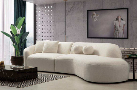 Cloe Ivory Boucle Curved RAF Sectional - Ornate Home