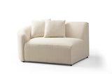Cloe Ivory Boucle Curved RAF Sectional - Ornate Home