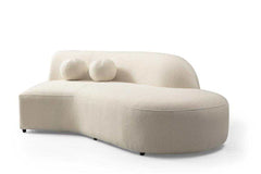 Cloe Ivory Boucle Curved RAF Sectional - Ornate Home