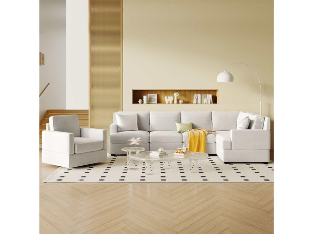 Coachella L-Shaped Sofa with Swiveling Recliner Chair - Ornate Home