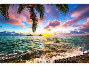 Coastal Sunset Tempered Glass w / Foil Wall Art - Ornate Home