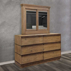 Coimbra Rustic Natural Tone Cabinet Mirror - Ornate Home