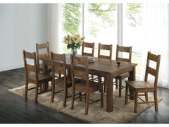 Coleman Rustic Golden Brown 9 Pc Dining Set - Ornate Home