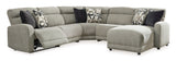 Colleyville Stone 5pc Power Reclining Sectional w/ RAF Chaise - Ornate Home