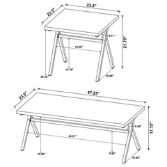 Colmar Golden Oak / Gunmetal 3 Pc Coffee Table Set - Ornate Home