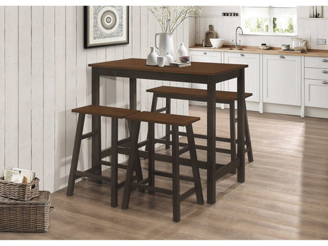 Connie Chestnut & Dark Brown 4pc Counter Height Dining Set - Ornate Home